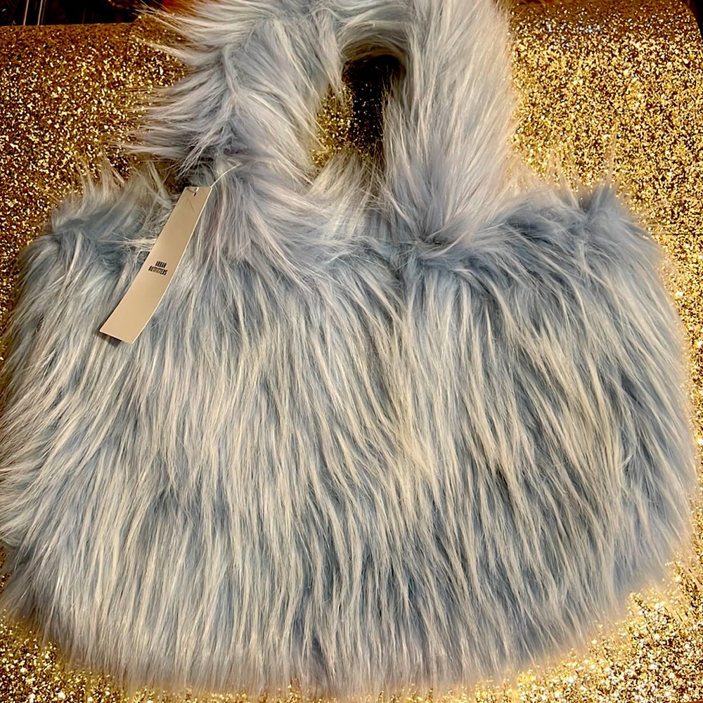 Adorable Sky blue Fur Pocketbook!NWT Urban Outfitter!